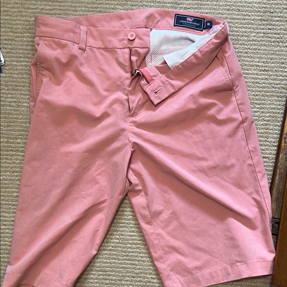 Vineyard Vines Pink Flat Front Shorts Tailored Cotton OR lined bathing suit - Picture 1 of 3